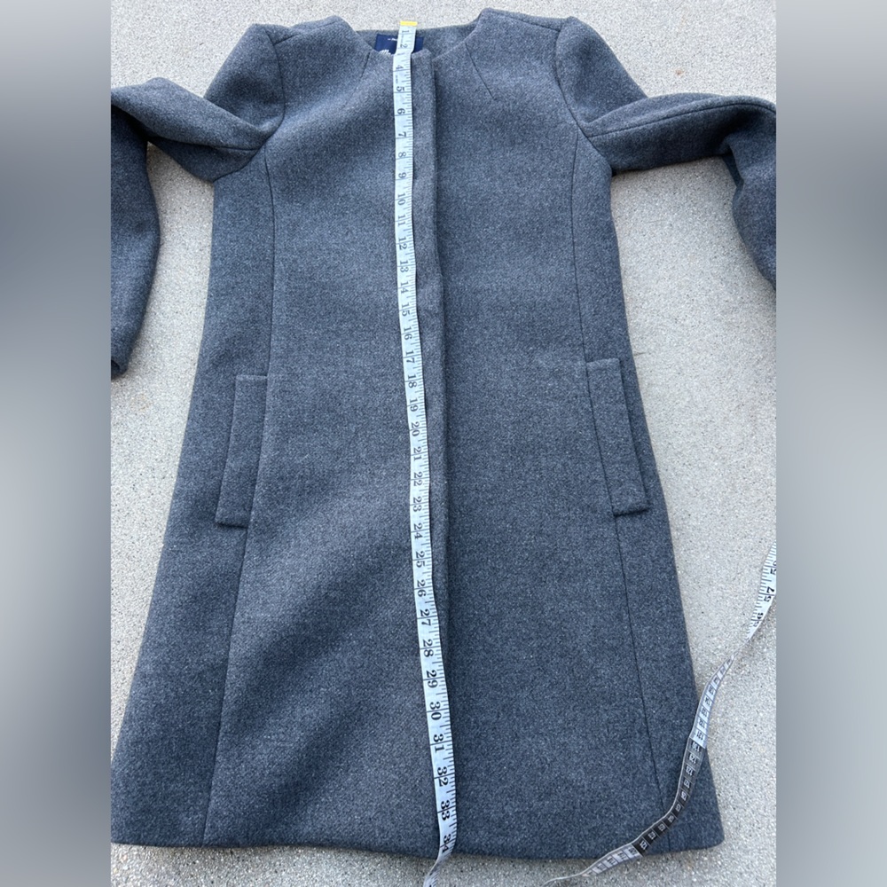 Madewell Curator Wool Long Gray Coat Finely Crafted Women Size XS - Picture 7 of 12